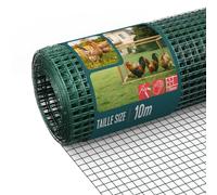 VOUNOT® Grillage Soudé Plastifié PVC Rouleau 0.5x10m Maille 13 mm Fil 0.8 mm Treillis et Clôture Métallique pour Jardin Petits Animaux et Poulailler Vert
