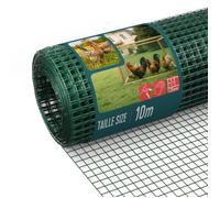 VOUNOT® Grillage Soudé Plastifié PVC Rouleau 0.5x10m Maille 25 mm Fil 1 mm Treillis et Clôture Métallique pour Jardin Petits Animaux et Poulailler Vert