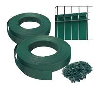 Kit de lamelles occultantes PVC brise vue 150m x 4.7cm avec 300 clips Vert