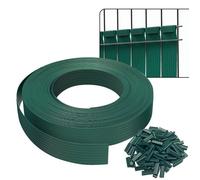 Kit de lamelles occultantes PVC brise vue 75m x 4.7cm avec 150 clips Vert