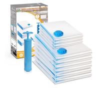 VOUNOT® Lot de 9 Housses de Rangement avec Pompe Sacs de Compression Réutilisables pour Vêtements et Couettes 1 Pompe de Voyage