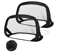 VOUNOT® Lot de 2 buts de football pliable pop up 120x80x80cm noir