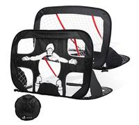 VOUNOT Cage de Foot Portable Lot de 2 pcs But de Football Pliable Cage de Football Pop UP Design 2 en 1 But d'entrainement Cage de Foot Normale avec Sac Rangement et Piquets