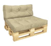 VOUNOT® Lot de 2 Coussins pour palettes en bois beige
