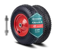VOUNOT® Lot de 2 Roue gonflable 4.80/4.00-8 (400x85mm) avec chambre à air - Alésage 20mm - Roulements à billes - Moyeu métal