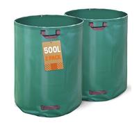 VOUNOT® Sacs de Jardin Extra Larges 500L Lot de 2 Sacs à Déchets Résistants en PP Robuste avec Poignées Renforcées pour Feuilles Branches Herbe et Déchets Végétaux