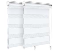 VOUNOT Lot de 2 Store enrouleur jour nuit double 80x150cm Blanc