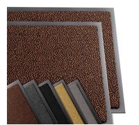 vounot ® Lot de 2 Tapis de Porte Paillasson d'Entree Interieur et Extérieur Tapis Antidérapant et Anti-Poussière Tapis d’entrée Imperméable Lavable 60x90cm Marron-Noir