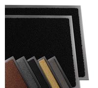 vounot ® Lot de 2 Tapis de Porte Paillasson d'Entree Interieur et Extérieur Tapis Antidérapant et Anti-Poussière Tapis d’entrée Imperméable Lavable 60x90cm Noir