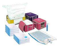 Vounot Sacs de rangement sous vide Lot de 22 – 17 sacs, 4 housses, pompe grande capacité, multicolore