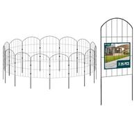 VOUNOT® Lot de 25 Clôture de Jardin Décorative en Métal 61x33 cm Noir | Clôture Décorative Modulable, Installation sans Creuser, Barrière contre les Petits Animaux, pour Fleurs Potager et Pelouse