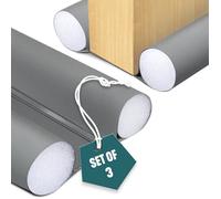 VOUNOT® Lot de 3 Boudins de Porte Isolants 96cm Découpables Bas de Porte Coupe-Froid Anti Courant d’air Isolation Phonique Anti Bruit Joint Universel pour Entrée et Maison Gris