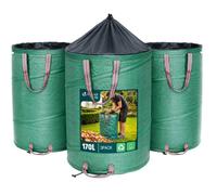 VOUNOT® Lot de 3 Sac à déchets de jardin POP UP 170L - 50kg max - 3 poignées renforcées - réutilisables et résistants