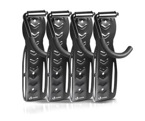 VOUNOT® Lot de 4 Support de Vélo Mural Crochet de Mur pour Cintre de Vélo Idéal pour Garage Maison Décoration Support Mural de Rangement Robuste en Forme L Noir