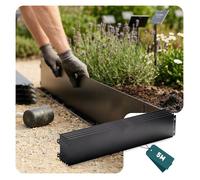VOUNOT® Lot de 5 Bordure de jardin en métal flexible 100x18cm noir - Clôture gazon antirouille 5m