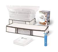 vounot® Lot de 5 Sac de Rangement sous Lit en Tissu Grande Capacité XXL 2 Sacs sous Vide avec 2 Housses de Rangement avec 1 Pompe Coffre de Rangement Duvet et Couettes