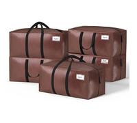 VOUNOT® Lot de 5 sacs de déménagement grand format - sacs de rangement avec sangles de sac à dos et poignée - marron