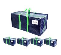 VOUNOT® Lot de 5 sacs de déménagement grand format - sacs de rangement avec sangles de sac à dos et poignée - bleu