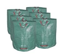 VOUNOT® Lot de 6 Sac à déchets de jardin 272L - 50kg max - 3 poignées renforcées - réutilisables et résistants