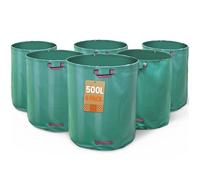 VOUNOT® Sacs de Jardin Extra Larges 500L Lot de 6 Sacs à Déchets Résistants en PP Robuste avec Poignées Renforcées pour Feuilles Branches Herbe et Déchets Végétaux