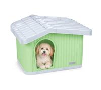 VOUNOT® Maison pour Chat Imperméable avec Toit Incliné Niche Extérieur Intérieur avec Aération et Pieds Antidérapants 60x51x41cm Abri Confortable pour Chat Chien et Lapin Vert