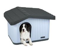 VOUNOT® Maison pour Chien Imperméable avec Toit Incliné Niche Extérieur Intérieur avec Aération et Pieds Antidérapants 75x63x51cm Abri Confortable pour Chat Chien et Lapin Blanc