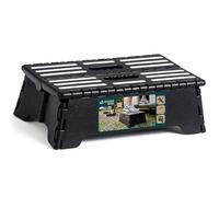 VOUNOT® Marchepied Pliable Antidérapant Plateforme Tabouret Portable avec Poignée Intégrée pour Cuisine Salle de Bain Jardin Camping 39.5 x 24 x 13 cm Noir