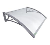 VOUNOT® Marquise auvent de porte d'entrée - 100 x 80 cm - Polycarbonate transparent - Anti-UV