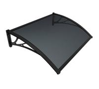 VOUNOT® Auvent de Porte d'entrée Toit Marquise en Polycarbonate Porte Résistante Toit Abri Protection Contre La Pluie et UV 100x80cm Anthracite