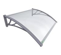 VOUNOT® Marquise auvent de porte d'entrée - 120 x 80 cm - Polycarbonate transparent - Anti-UV