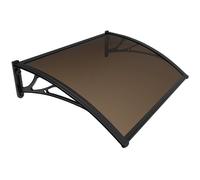 VOUNOT® Marquise auvent de porte d'entrée 120x80cm - Polycarbonate - Anti-UV - Marron