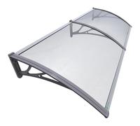 VOUNOT® Auvent de Porte d'entrée Toit Marquise en Polycarbonate Porte Résistante Toit Abri Protection Contre La Pluie et UV Gris Transparent 200cm*80cm