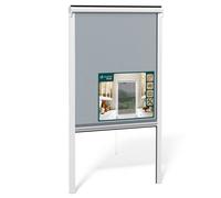 VOUNOT® Store Moustiquaire Fenêtre Enroulable en PVC Recoupable avec Maille en Fibre de Verre Store Moustiquaire Installation Facile L80 x H130 cm Blanc
