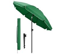 vounot® Parasol de Jardin 200cm Inclinable Hauteur Réglable avec Ancrage au Sol Parasol de Plage Protection UV 50+ avec Sac de Transport pour Plage Terrasse Balcon Camping Vert
