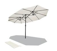 VOUNOT® Parasol de Jardin Double en Aluminium 460x270cm Beige - UV protection 30+