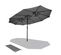 VOUNOT® Parasol de Jardin Double en Aluminium 460x270cm Gris - UV protection 30+