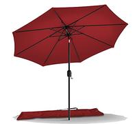 vounot Parasol de Jardin Parasol Inclinable 270cm Toile Protection UV pour Balcon Patio Terrasse Exterieur Rouge