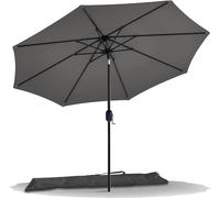 Vounot Parasol De Jardin Parasol Inclinable 270cm Toile Protection Uv Pour Balcon Patio Terrasse Exterieur Beige