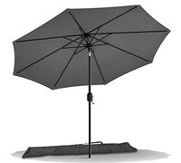 vounot Parasol de Jardin Parasol Inclinable 270cm Toile Protection UV pour Balcon Patio Terrasse Exterieur Gris