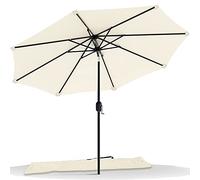 vounot® Parasol de Jardin Parasol Inclinable 270cm Toile Protection UV pour Balcon Patio Terrasse Exterieur Beige