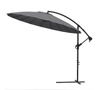 vounot® Parasol Déporté de Jardin 3M avec Manivelle Anti-Retour 18 Baleines en Fibre de Verre Parasol Inclinable Toile avec Protection UV Inclus Housse de Protection Gris