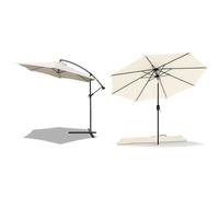 Vounot Parasol Déporté Hexagonale 3M avec Manivelle Anti-Retour, Inclinable 270cm, Protection UV pour Jardin, Balcon, Patio, Terrasse Exterieur - Beige