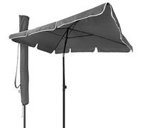 vounot® Parasol Inclinable Rectangulaire 200x125cm 160gr/m2 avec Protection UV Hauteur 2m35 Toile Polyester Parasol Pliable pour Extérieur Inclus Housse de Protection Gris