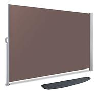 VOUNOT® Paravent extérieur avec Housse de Protection - 140x300 cm |Auvent rétractable 1m40x3m | Brise Vue rétractable pour Jardin, Balcon, terrasse | Store latéral Vertical Marron