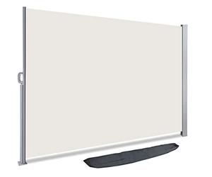 VOUNOT® Paravent extérieur avec Housse de Protection - 140x300 cm, Auvent rétractable 1m40x3m, Brise Vue rétractable pour Jardin, Balcon, terrasse, Store latéral Vertical Beige