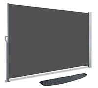 VOUNOT® Paravent extérieur avec Housse de Protection 180x300cm Auvent Rétractable Brise Vue Rétractable pour Jardin, Balcon, terrasse Store latéral Vertical Gris