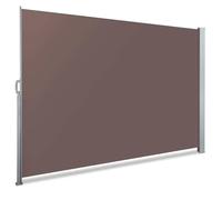 VOUNOT® Paravent extérieur rétractable 160x300cm avec housse de protection - Marron - Store latéral vertical brise-vue