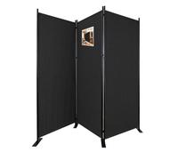 VOUNOT® Paravent interieur séparateur de pièce 3 panneaux pliable autoportant - 262x30x173cm - Anthracite