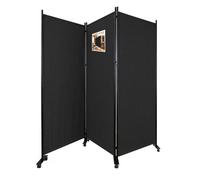 vounot® Paravent Séparateur de Pièce 3 Panneaux avec roulettes Cloison de Séparation Autoportant Pliable Brise Vue pour Plus d’Intimité Salon Chambre Bureau 262 x 30 x 180 cm Anthracite
