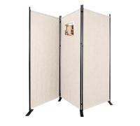 vounot® Paravent Séparateur de Pièce 3 Panneaux Cloison de Séparation Autoportant Pliable Brise Vue pour Plus d’Intimité Salon Chambre Bureau 262 x 30 x 173 cm Beige